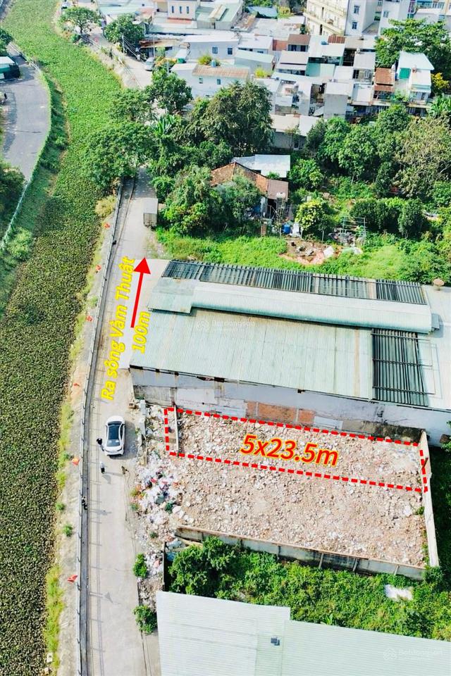 Bán đất 1 sec sông vàm thuật, mt bờ kênh, 5x21m, đường rộng 8m, sổ riêng, giá bán 5 tỷ