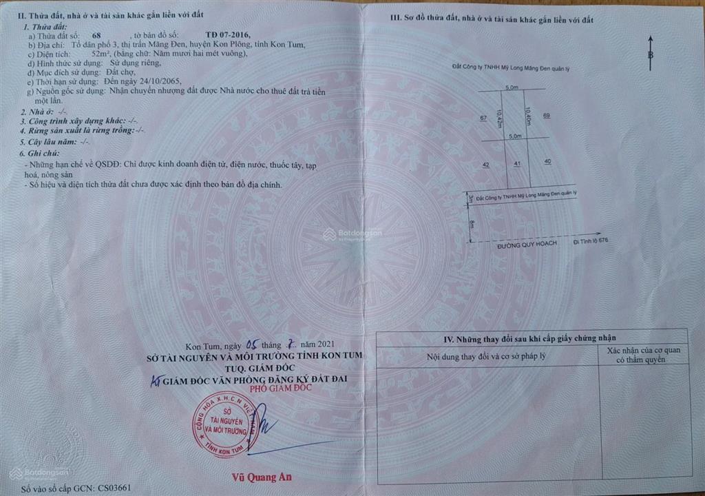 Cần bán nhanh lô đất thuộc huyện măng đen giá thấp hơn giá thị trường 500 triệu đồng