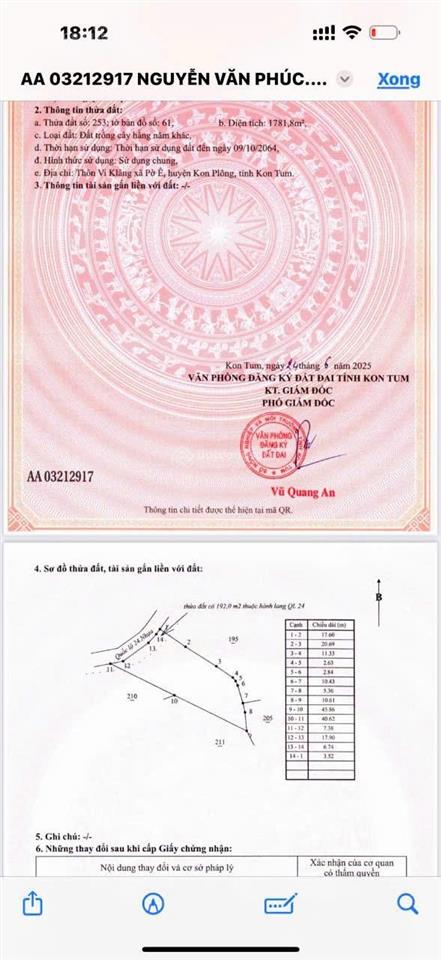 Cần bán nhanh lô đất thuộc huyện măng đen 2.6ha giá thấp hơn thị trường 500 triệu