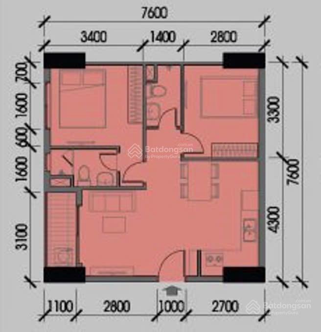 Bán cc 2pn, 2wc, 60m2 tại bcons garden, 1,85 tỷ