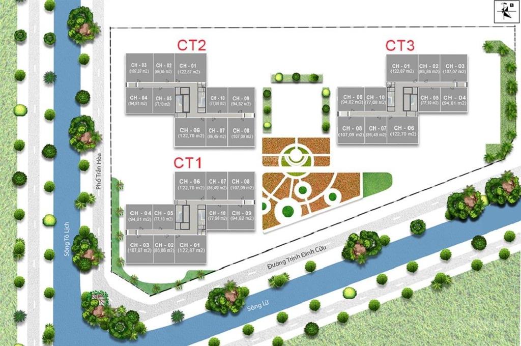 Cc x2 đại kim, 123m2 trục 01 ct3 64tr/m2 view hồ định công thoáng vĩnh viễn, e có đủ loại căn