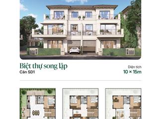 Bán biệt thự song lập 150m2 tại solgarden, gần cầu nguyễn trãi.  0966 959 ***