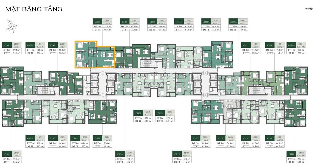3 ngủ + 1  trục 09 a3  106 m2  tầng trung  12 tỷ  115 tr/ m2 vay 80% ahls giữa 2027  vốn 5 tỷ