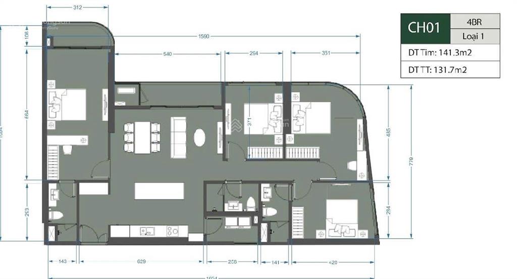 Căn 4 ngủ  142 m2  15,7 tỷ vốn vào 6 tỷ  tầng trung  vay 80% ân hạn lãi suất tới tháng 8 /2027