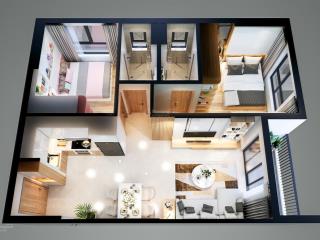 Bán nhanh căn 2pn2wc bcons garden 56m2 giá 2 tỷ bao vat, tặng full nội thất, sẵn sổ, tầng 22 đẹp.