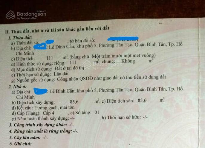 Bán đất hẻm xe hơi quận bình tân, hẻm 271 lê đình cẩn, dt 4 x 28m, chỉ 55 triệu/m2