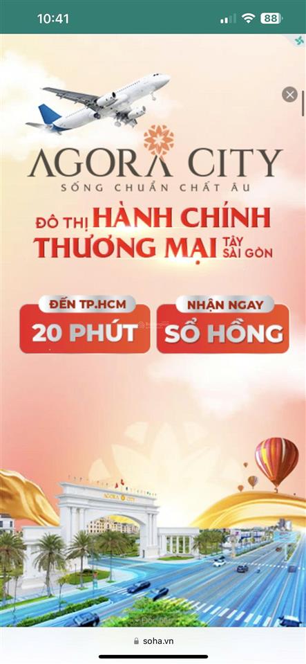 Bán đất nền dự án agora city, đường 818, thủ thừa, long an, 5 tỷ, 210m2, hàng hiếm tại uy tín