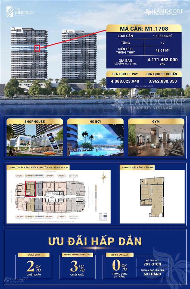 The meridian đà nẵng tầm view pháo hoa rực rỡ ngay sông hàn và đón sóng downtown sở hữu lâu dài