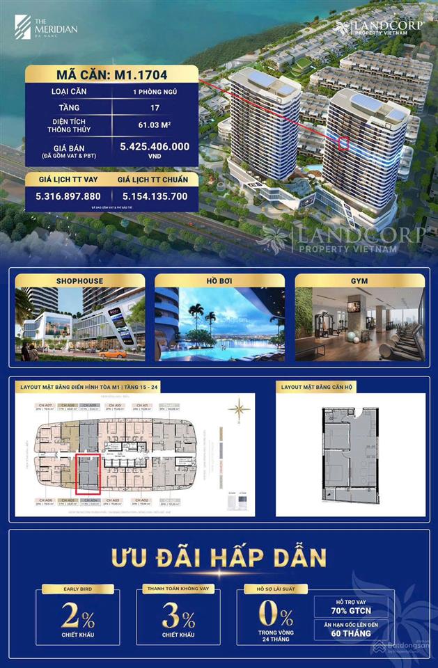 The meridian đà nẵng tầm view pháo hoa rực rỡ ngay sông hàn và đón sóng downtown sở hữu lâu dài