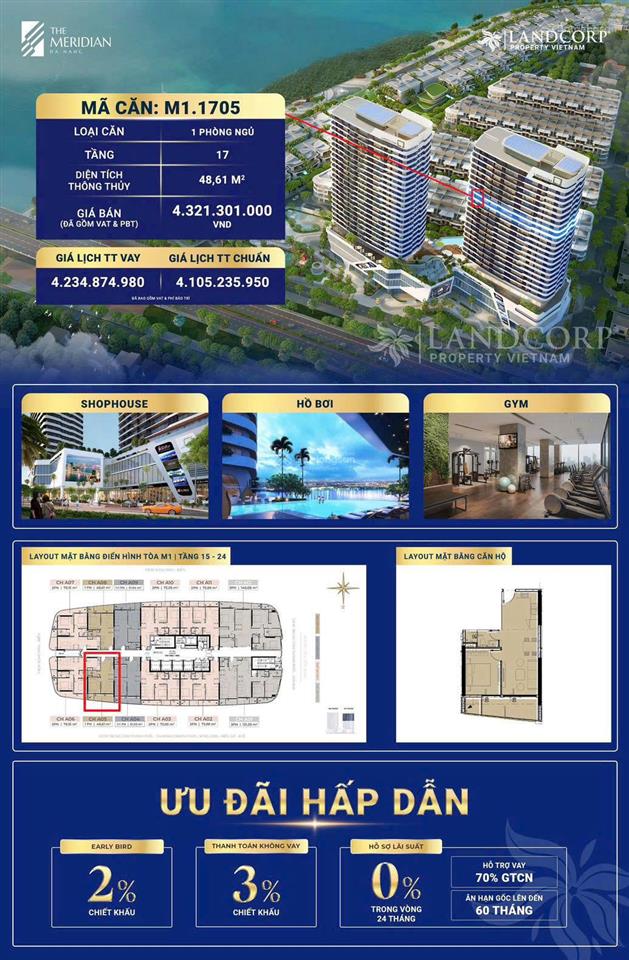 The meridian đà nẵng tầm view pháo hoa rực rỡ ngay sông hàn và đón sóng downtown sở hữu lâu dài