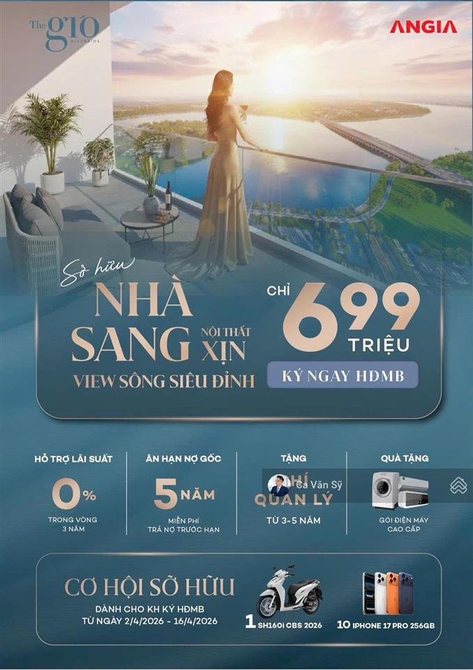 Chỉ 399tr, ck khủng 25,5% sở hữu ngay the gió riverside, tặng xe vespa, tặng nt, 50tr  0902 999 ***