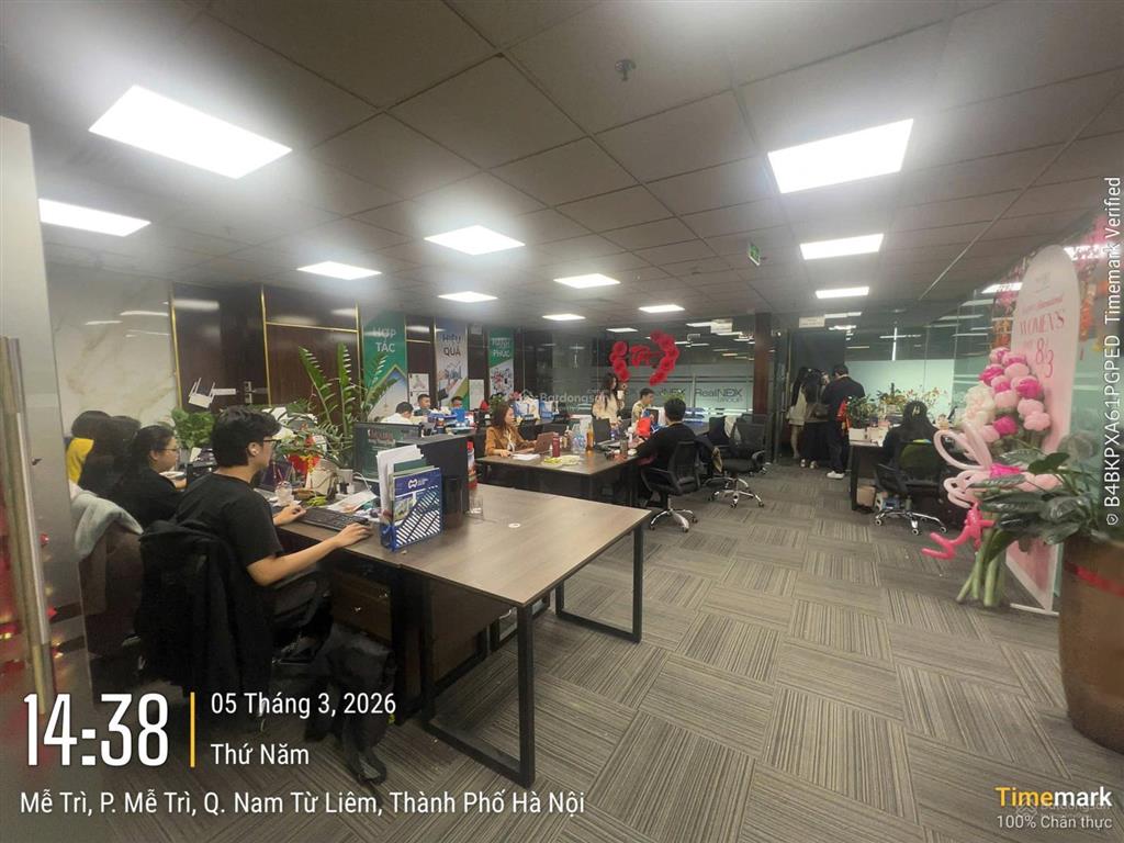 Cho thuê vp tòa nhà hh4 mỹ đình sông đà mặt phạm hùng dt 180m2 giá chỉ 230 nghìn/m2/tháng