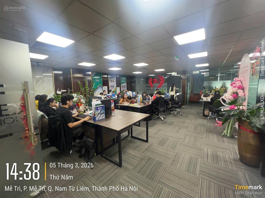 Cho thuê vp tòa nhà hh4 mỹ đình sông đà mặt phạm hùng dt 180m2 giá chỉ 230 nghìn/m2/tháng