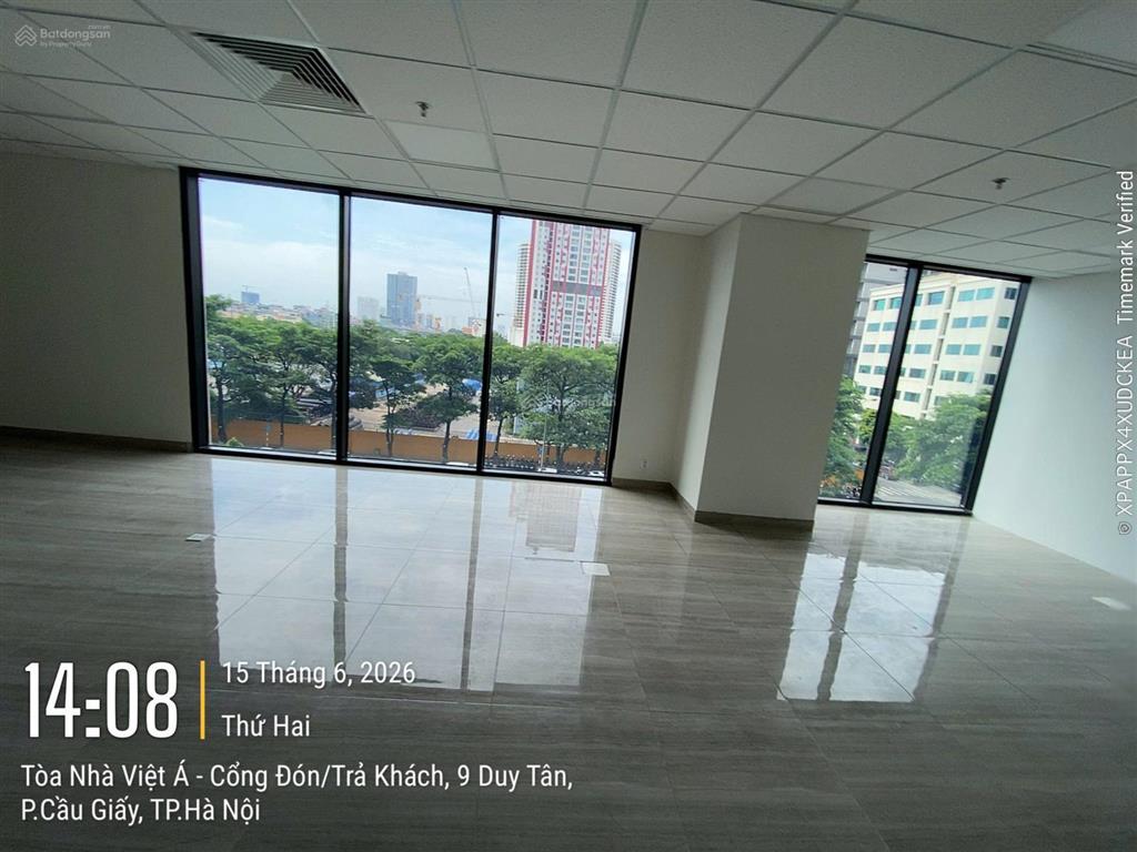 Tòa việt á cho thuê văn phòng siêu rẻ mp duy tân, 150m2, 355k/m2/th, miễn phí ngoài giờ