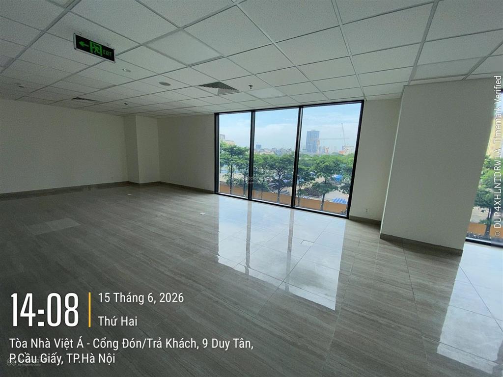 Tòa việt á cho thuê văn phòng siêu rẻ mp duy tân, 150m2, 355k/m2/th, miễn phí ngoài giờ