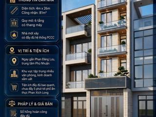 Siêu phẩm 6 tầng 4*26m mặt tiền nguyễn văn đậu phú nhuận  chính chủ cần bán ngay! chỉ 27.5 tỷ