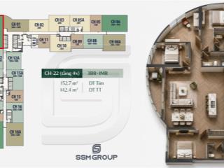Căn góc 4n  142.4m2 kính cong view panorama  giá tốt nhất tại masterisr cao xà lá