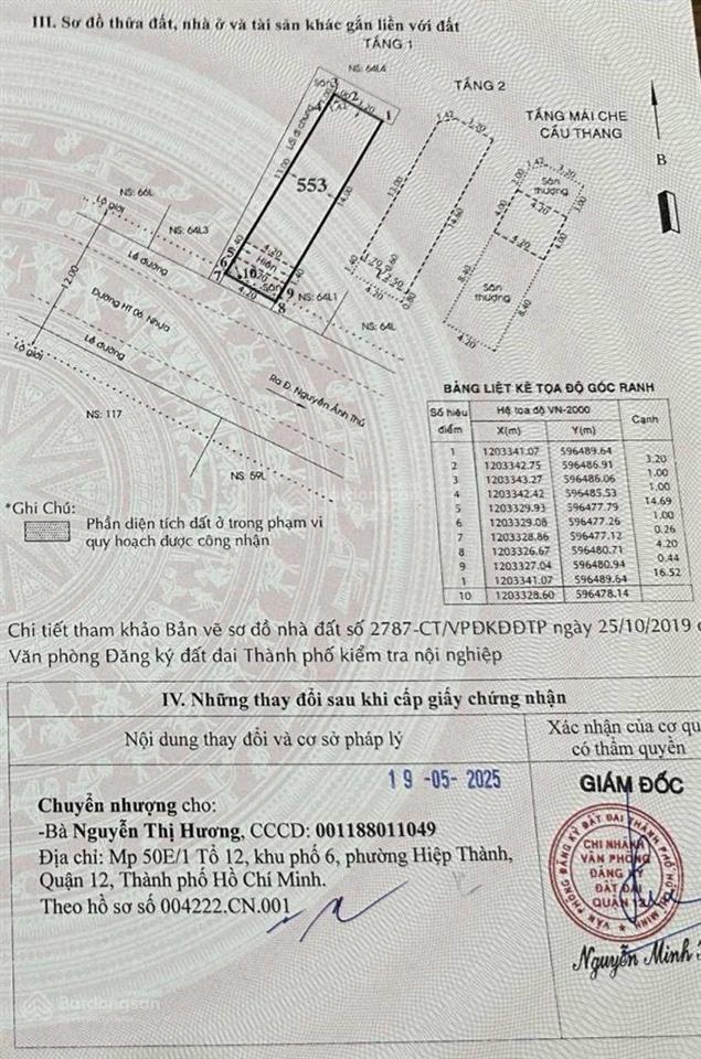 Bán nhà mặt tiền đường nguyễn ảnh thủ, vô hiệp thành 06 diện tích (4.2x17) 3 tầng, p hiệp thành
