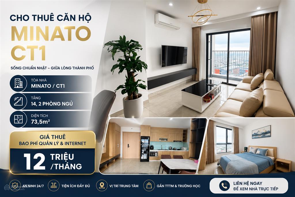 Căn hộ 2pn minato / ct1  không gian sống chuẩn nhật giữa lòng thành phố