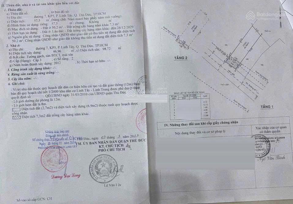 Nhà 1 trệt 1 lầu, 2 mặt hẻm, đường số 7, linh tây, giá 5,5 tỷ.