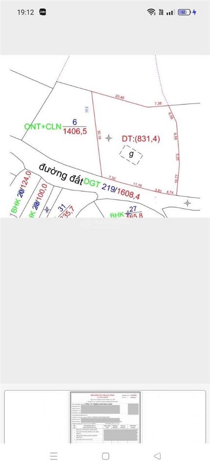 Lô đất 831m có 200tc tại kim bôi hb thế đất cao thoáng viu cánh đồng