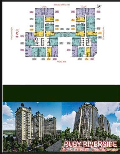 Bán chung cư ruby riverside phúc đồng long biên tầng 10 căn 2pn 63m² giá 6,6 tỷ