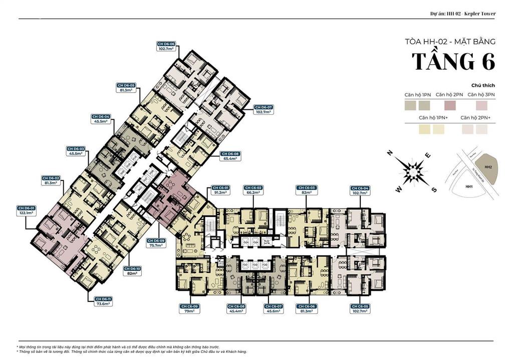 Bán cc 2pn+1, 2wc tại tháp đôi kepler land, 8,5 tỷ, 81,3m2, view đẹp!