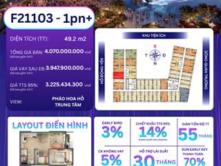 Căn hộ 1pn+ the fest charmora city sun group | view trực diện pháo hoa lễ hội show diễn nhạc nước