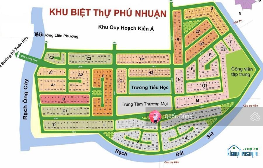 Nền biệt thự q1 tại kdc phú nhuận, p phước long cần bán nhanh  dt 15x18m(270m2)  giá bán 78tr/m2