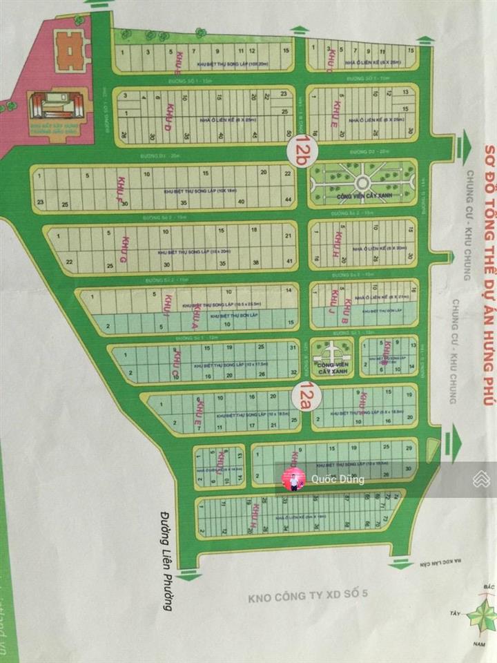 Đừng bỏ lỡ nền biệt thự 10x18,5m (185m²) vị trí đẹp tại kdc hưng phú 1, đường liên phường q9 cũ