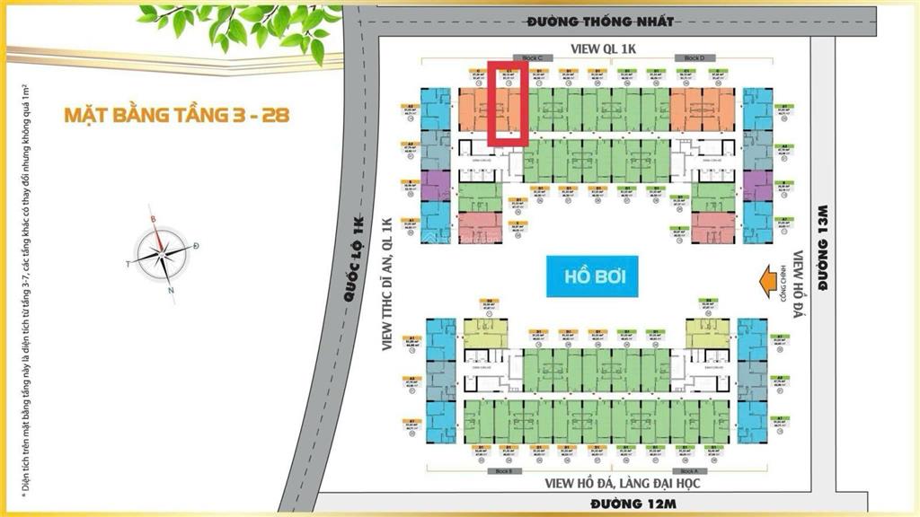 Sót căn duy nhất giá từ cđt bán bcons plaza 2pn2wc diện tích lớn, thanh toán theo tiến độ từ cđt