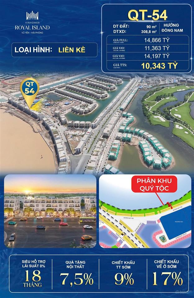 Qt54 điểm vàng kinh doanh giữa 3 phân khu