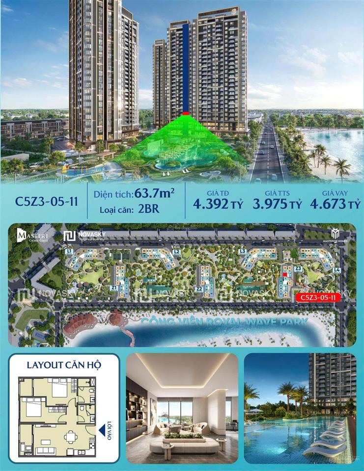 "hot" căn hộ 2pn view bể bơi  masteri grand coast hotline em khánh 0942 044 ***