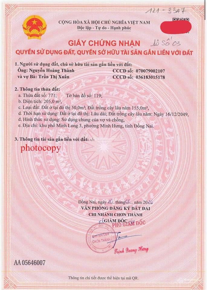 Bán đất quá ngộp chơn thành, đường nhựa 32m, giá 400tr (0969 467 ***)