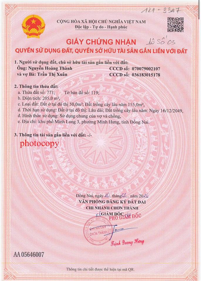 Bán đất giá cực ngộp, chơn thành, 200m2 ( 0969 467 ***)