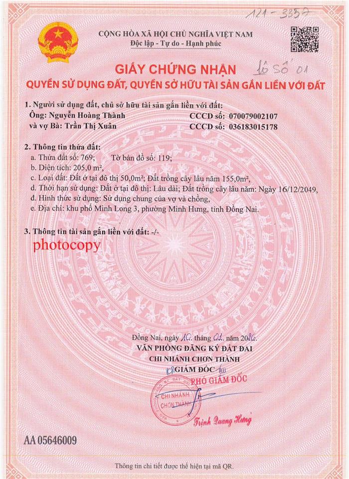Bán đất giá cực ngộp, chơn thành, 200m2 ( 0969 467 ***)
