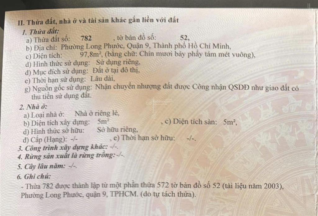 Bán đất nền thổ cư 4x24.5m, đường 8 98m2, đường 10m