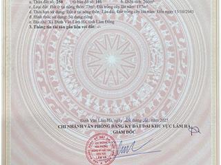 Bán đất 350tr tại tân văn  lâm hà, 5x29m, 101m2 tc, đường betong 5m, view săn mây, sổ riêng