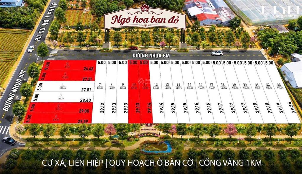 Bán gấp lô đất đường nhựa 8m tại hoa ban đỏ, liên hiệp, đức trọng cũ, 5x29m, 75mtc, giá 1,180 tỷ