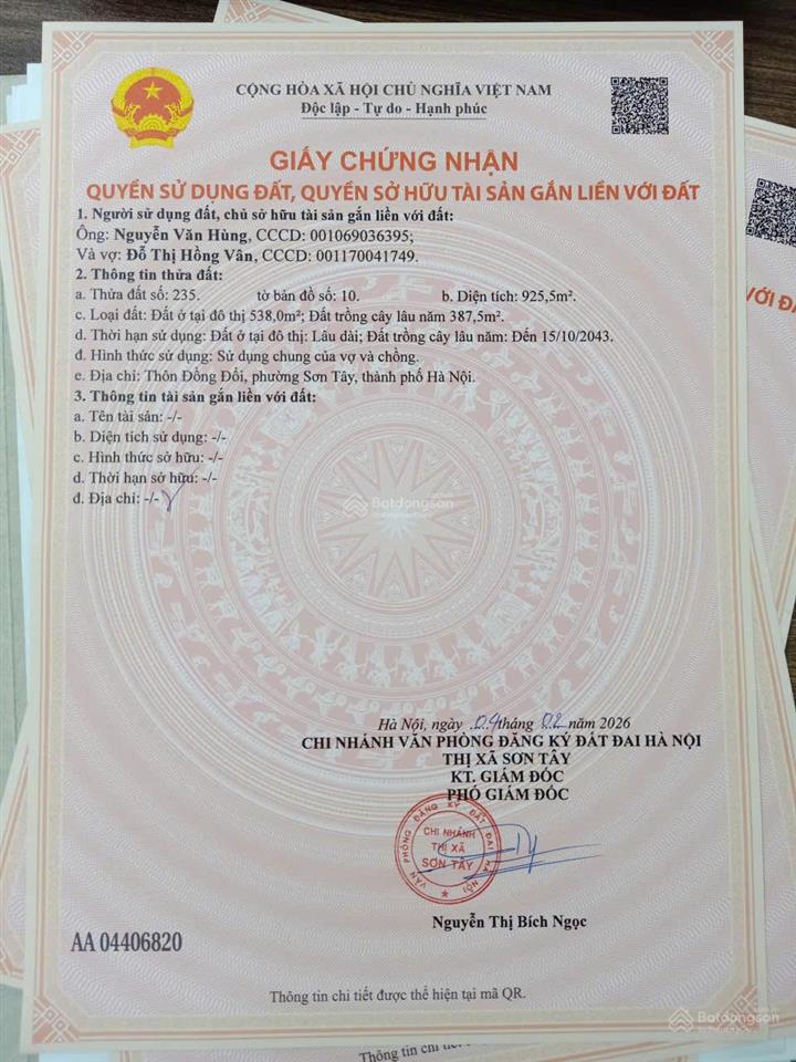 Cần bán đất xã thanh mỹ phường sơn tây hà nội s 925m2 giá 8ty1  0977 146 ***