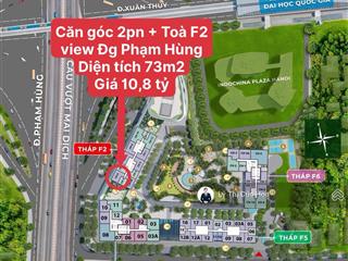 Góc chuyển nhượng giá tốt 2pn giá 10,8 tỷ dt 75m2, tầng cao, ngã tư phạm hùng, sun feliza cầu giấy