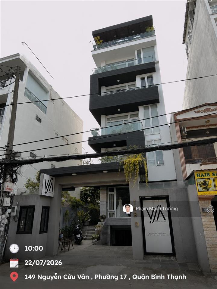 Tòa nhà vp  mt nguyễn cửu vân, 8,2x25m, hầm 7 tầng, hđt 150 triệu/tháng