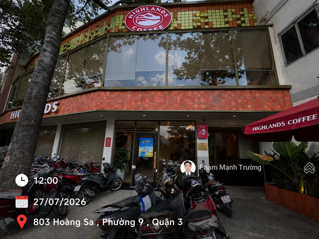 Highland coffee  góc hoàng sa! 16 x 8m | 2 tầng | hđt 130 triệu/tháng | gía 62 tỷ