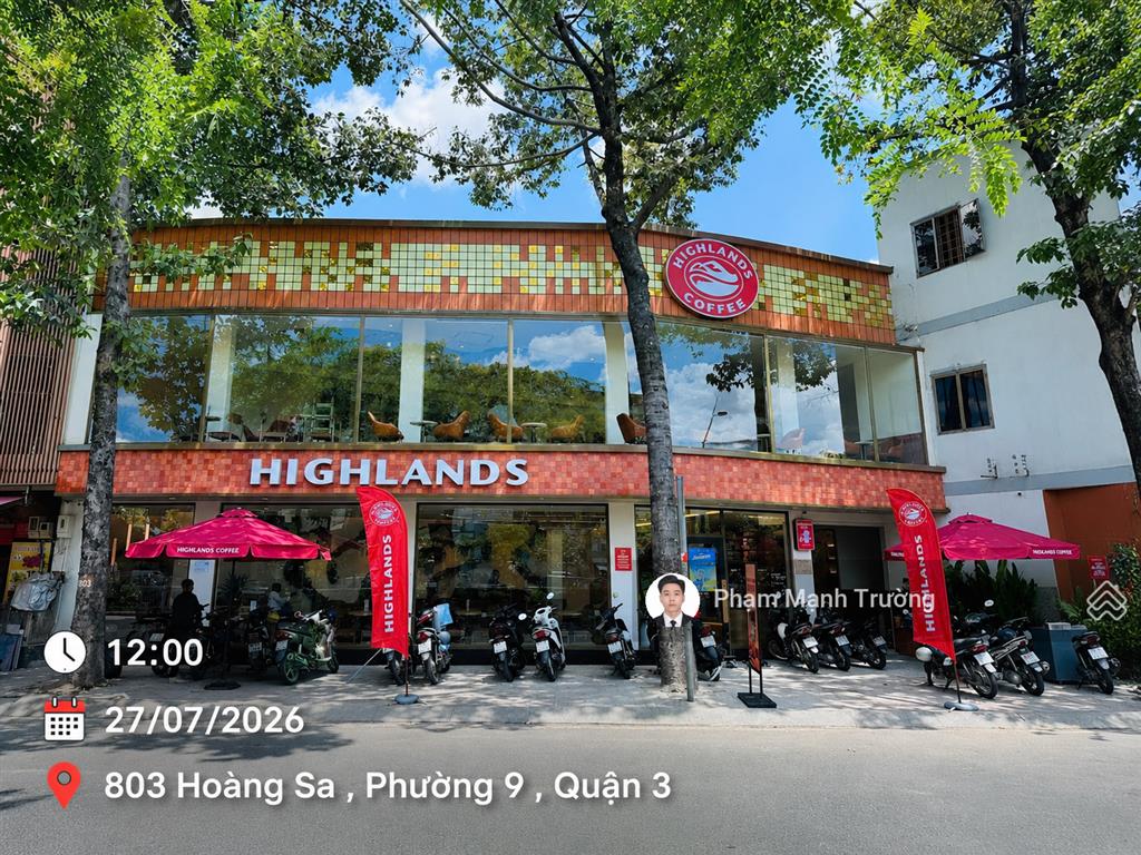 Highland coffee  góc hoàng sa! 16 x 8m | 2 tầng | hđt 130 triệu/tháng | gía 62 tỷ