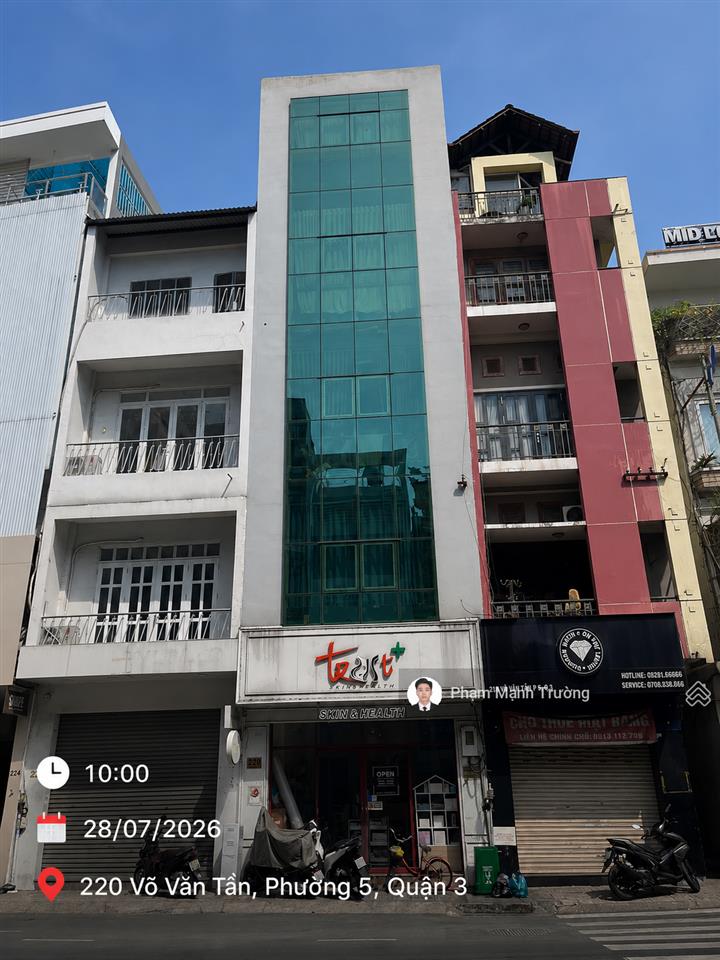 Bán tòa nhà  2 mặt tiền võ văn tần! 5x14m | 5 tầng | thuê 150 triệu/tháng | giá 35 tỷ