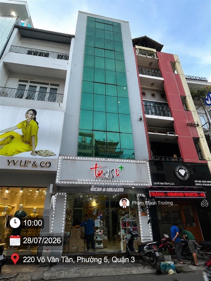 Bán tòa nhà  2 mặt tiền võ văn tần! 5x14m | 5 tầng | thuê 150 triệu/tháng | giá 35 tỷ