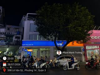 Vib bank góc 2mt 398 lê văn sỹ  quận 3! 15x27m | 4 tầng | hđt 376 triệu/tháng | giá 169 tỷ
