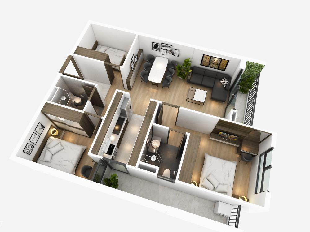 Gia đình cần bán căn 83m2 giá 6.5x tỷ  đầy đủ đồ view sang vinhomes riverside 0588 090 ***