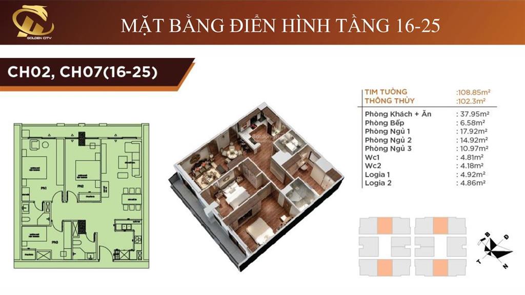 Bán căn 102m2 view sông 12,5 tỷ full đồ   xem nhà 0588 090 ***