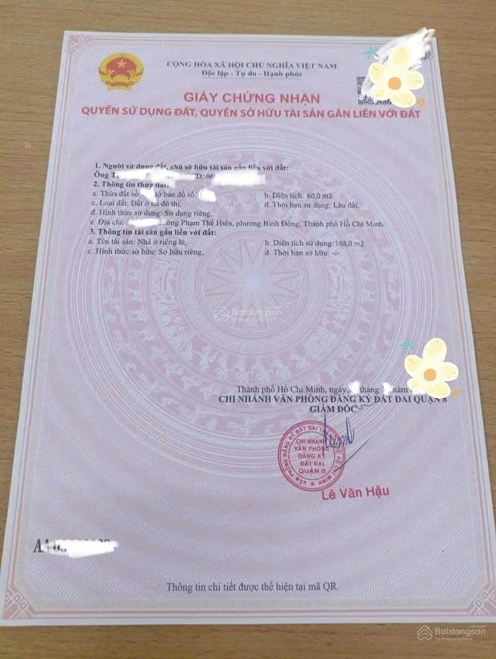 Bán nhà hẻm xe hơi phạm thế hiển, p4,q8 4x15 sổ riêng 3 tấm 4pn gần cầu hiệp ân i